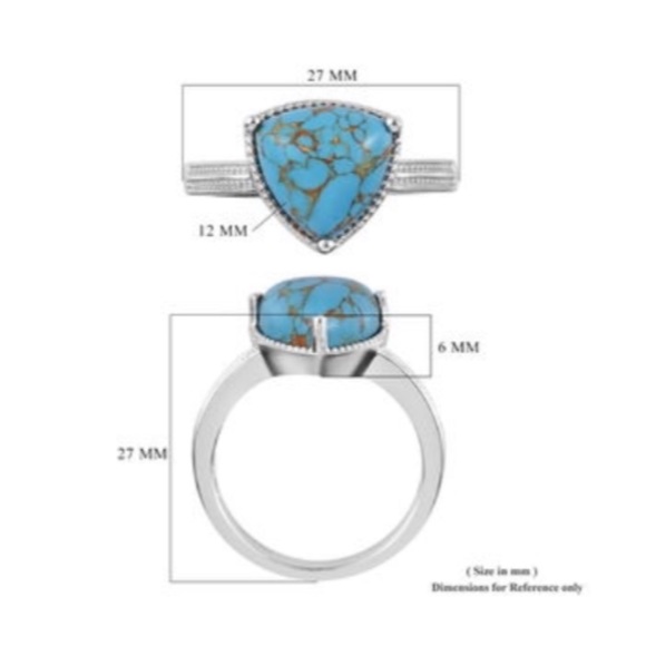 Mojave Blue Turquoise Ring in Platinum Bond Brass - Picture 5 of 8